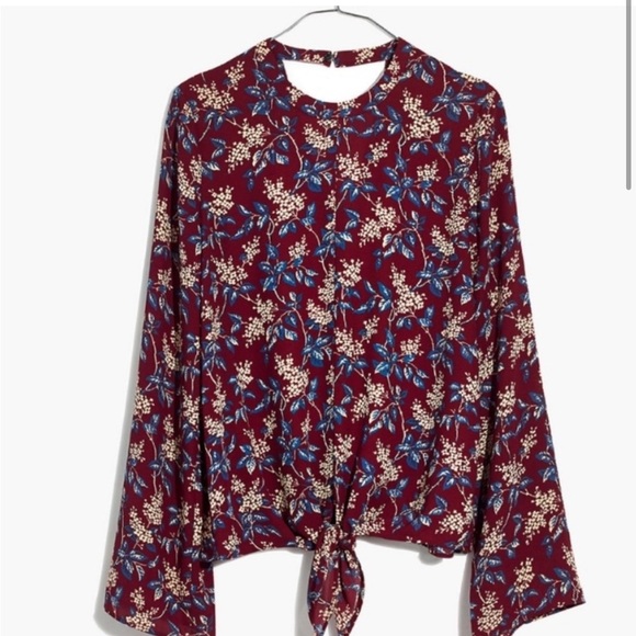 Madewell Tops - Madewell Bell Sleeve Floral Top Brown Size S